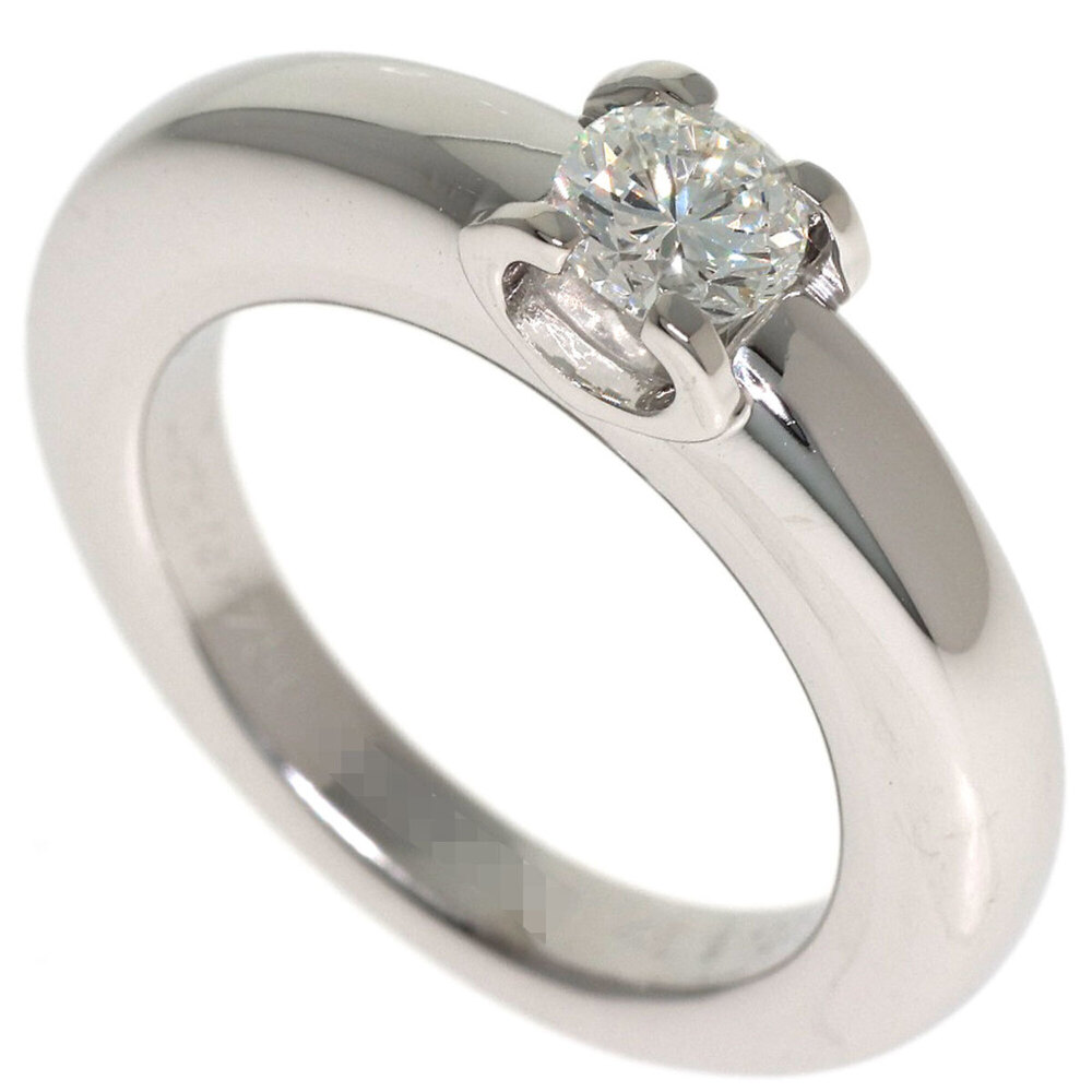 Cartier C de Solitaire Diamond Ring #46, 18K White Gold, Women's.
